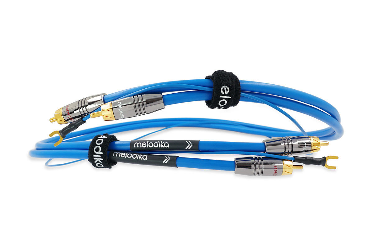 Melodika Sky Blue SBPH10 - przewód 2xRCA/2xRCA | interkonekt stereo z żyłą uziemiającą o długości 1 m