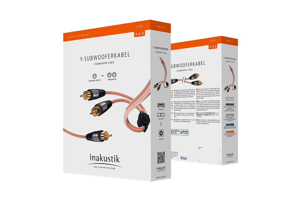 Inakustik Star Sub Y - przewód do subwoofera 1xRCA/2xRCA typu Y - o długości 10 m