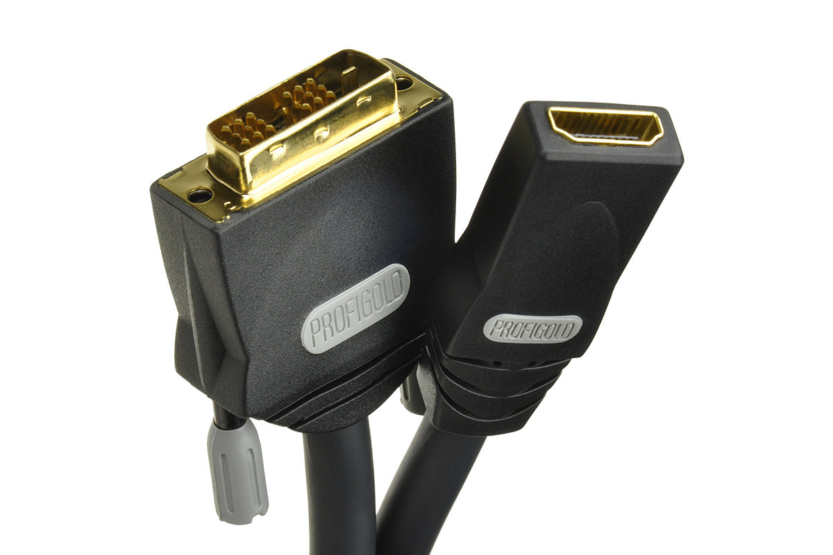 Profigold PGP1002 - przejście wtyk DVI-D/gniazdo HDMI na kablu