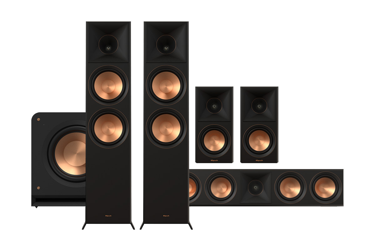 Klipsch RP-8000F II | RP-500M II | RP-504C II | RP-1200SW - zestaw kolumn do kina domowego 5.1 Klipsch RP-8000F II | RP-500M II | RP-504C II | RP-1200SW - zestaw kolumn do kina domowego 5.1