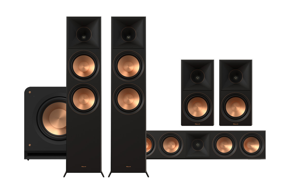 Klipsch RP-8000F II | RP-600M II | RP-504C II | RP-1200SW - zestaw kolumn do kina domowego 5.1 Klipsch RP-8000F II | RP-600M II | RP-504C II | RP-1200SW - zestaw kolumn do kina domowego 5.1