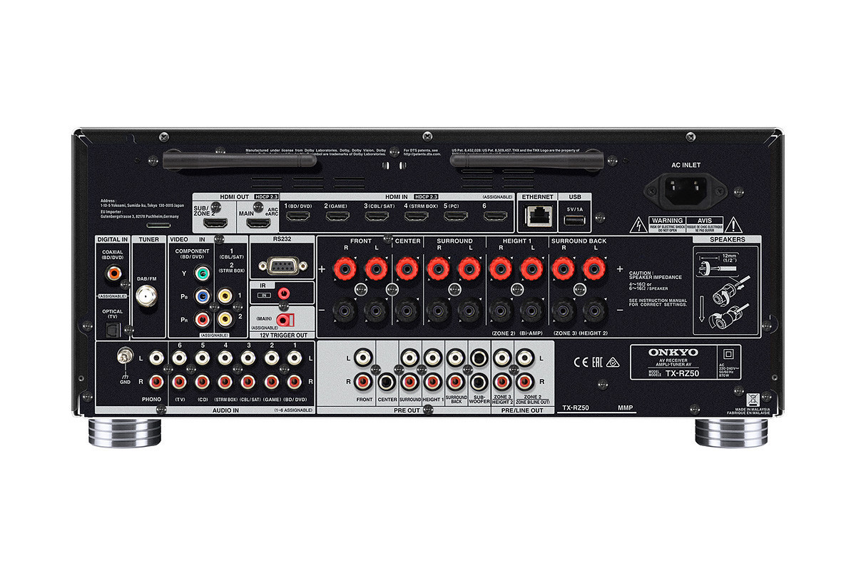 Onkyo TX-RZ50 Black - amplituner wielokanałowy