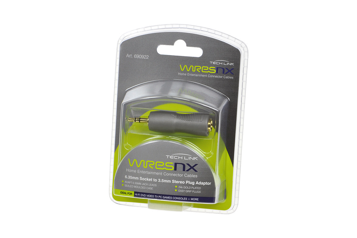 Techlink WiresNX 690922 - przejście wtyk 3,5 mm stereo/gniazdo 6,3 mm stereo