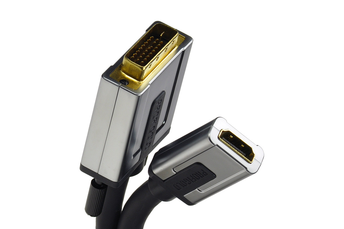 Profigold PROD1300 - przejście wtyk DVI-D/gniazdo HDMI na kablu