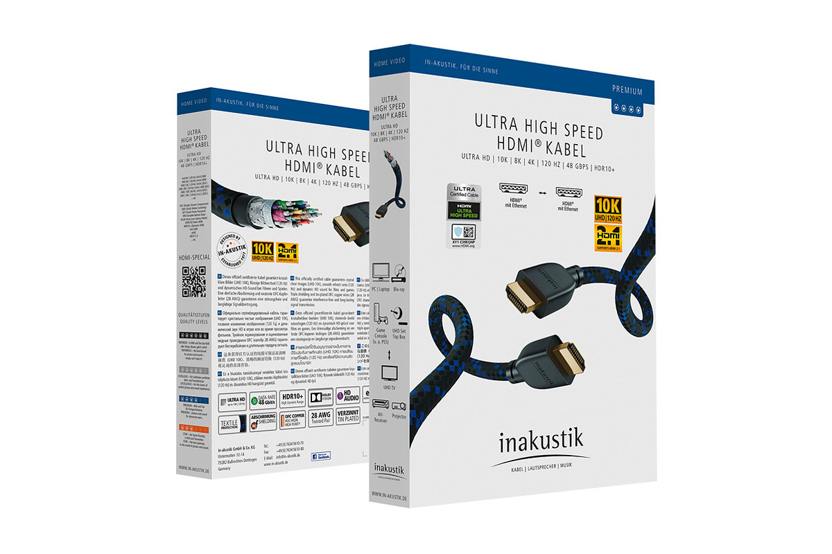 Inakustik Premium Ultra High Speed HDMI 2.1/8K - przewód HDMI/HDMI o długości 2 m Inakustik Premium Ultra High Speed HDMI 2.1/8K - przewód HDMI/HDMI o długości 2 m