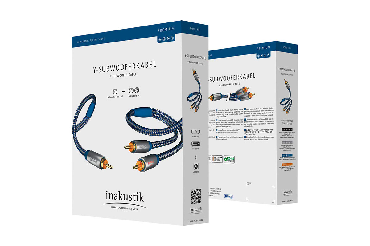 Inakustik Premium SUB Y - przewód do subwoofera 1xRCA/2xRCA typu Y - o długości 3 m