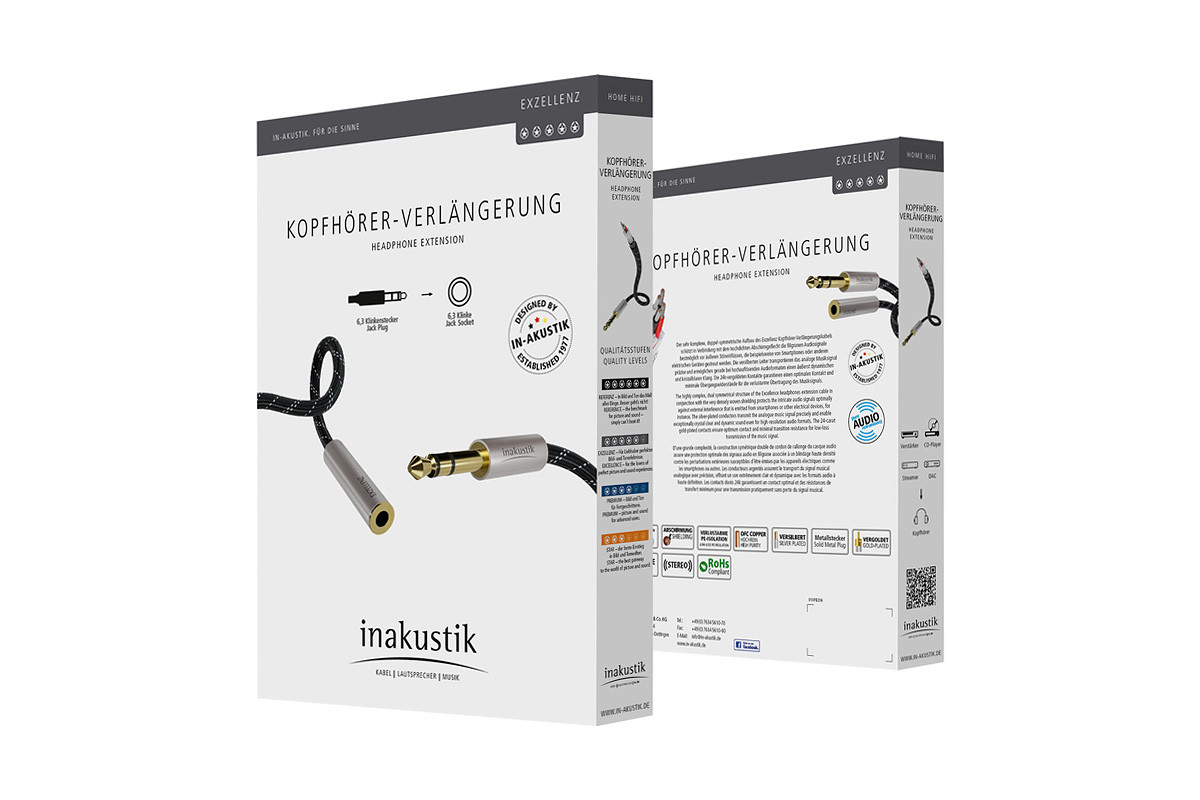 Inakustik Exzellenz 6,3 mm Extension - przedłużacz duży jack 6,3 mm stereo o długości 3 m