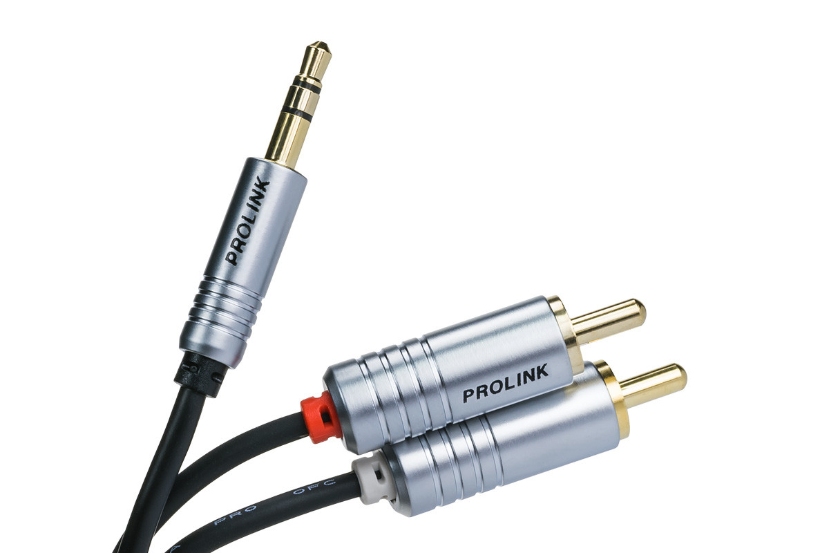 Prolink Futura Slim FSL 203/1 - przewód mini jack 3,5 mm stereo/2x RCA o długości 1 m