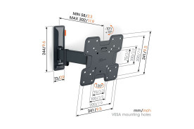 Vogel's TVM 3223 - uchwyt ścienny uchylny do TV (19-43 cali)