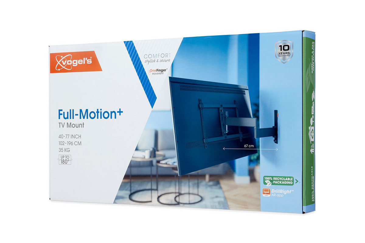 Vogel's TVM 3643 Black - uchwyt ścienny uchylny do TV (40-77 cali)