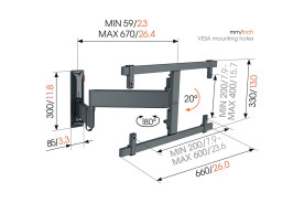 Vogel's TVM 3663 OLED - uchwyt ścienny uchylny do TV (40-77 cali)