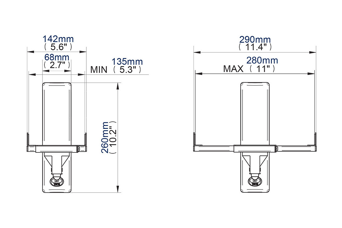 B-Tech BT77 White - uniwersalny uchwyt do kolumn