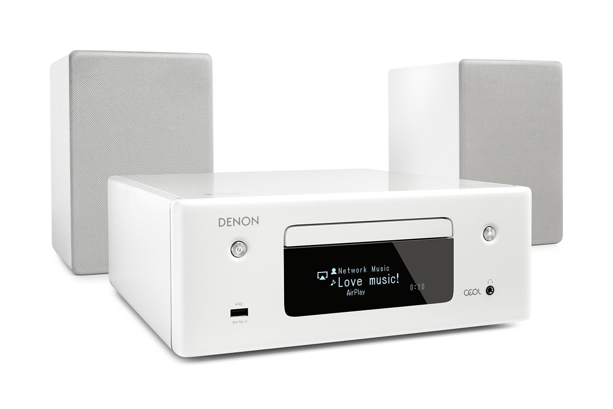 Denon CEOL N10 White - sieciowy mini system audio z odtwarzaczem CD