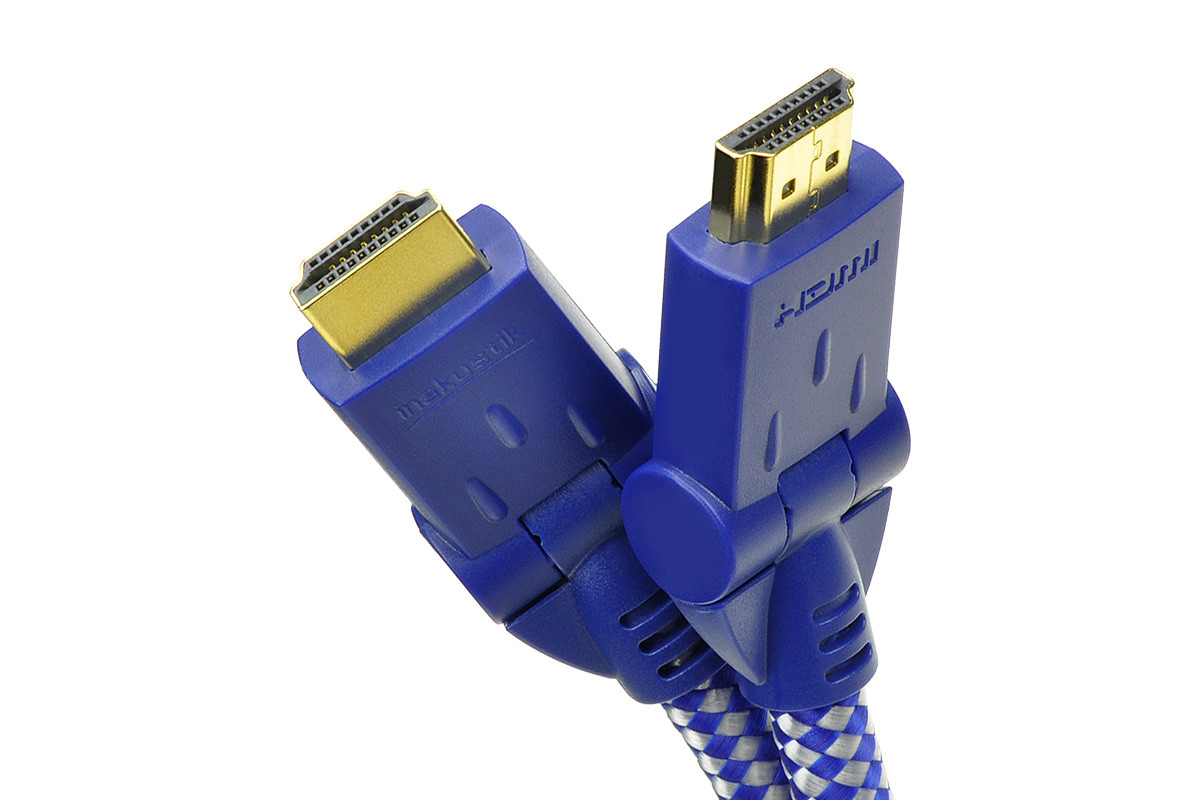 Inakustik Premium Blue HDMI 180° - kątowy przewód HDMI/HDMI o długości 2 m