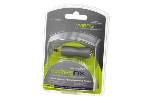 Techlink WiresNX 690922 - przejście wtyk 3,5 mm stereo/gniazdo 6,3 mm stereo